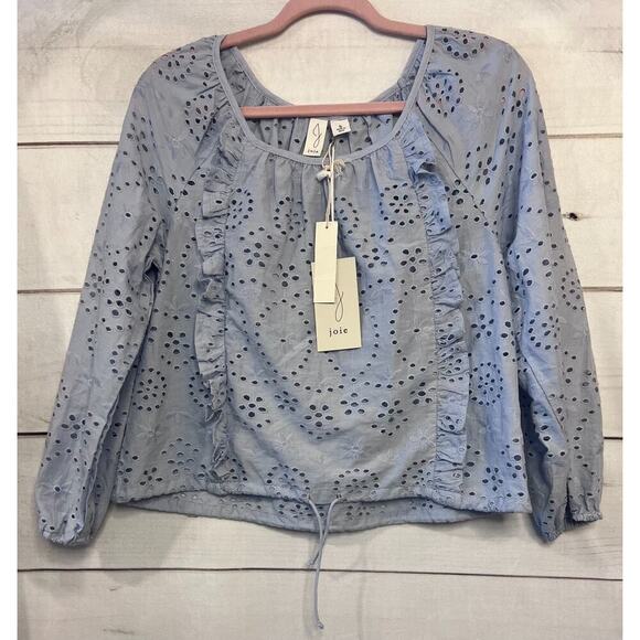 Joie Tops - Joie Light Blue Eyelet Top NWT Size SM Preppy Classy